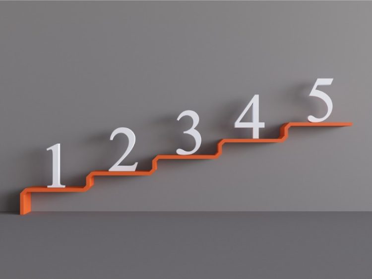 Progrès étapes concept numérique.