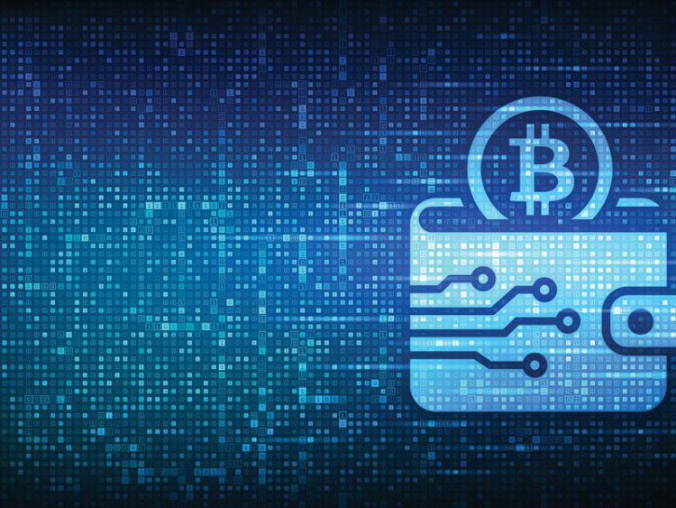 Un bitcoin qui semble sortir d'un portefeuille numérique.